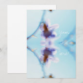 Fleur d'eau bleu pastel pâle violet Invitation (Devant / Derrière)