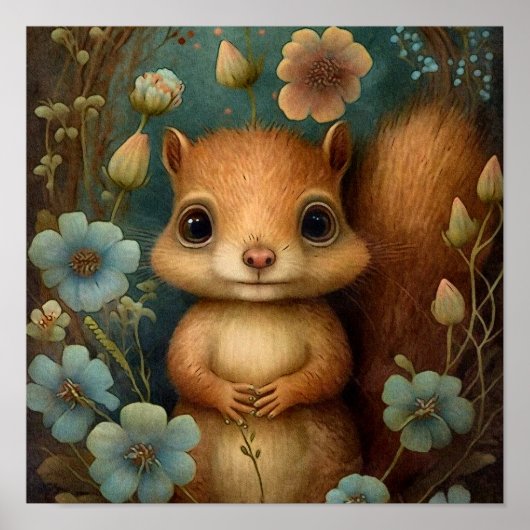 Fleur d'écureuil forestier | Impression du mur d'é (Devant)