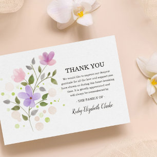 Fleur délicate Carte de remerciements funéraire