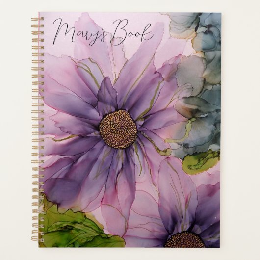 fleur d'encre d'alcool rose et violet (Devant)
