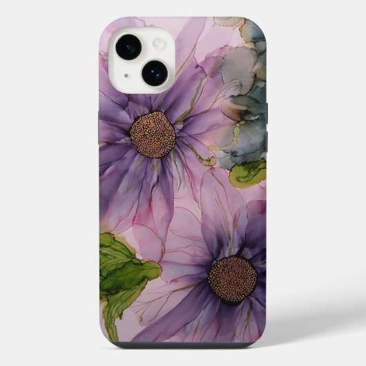 fleur d'encre d'alcool rose et violet (Verso)