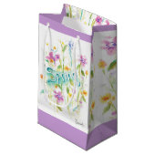 Fleur design cadeau sac en papier violet lavendar (Devant Angle)