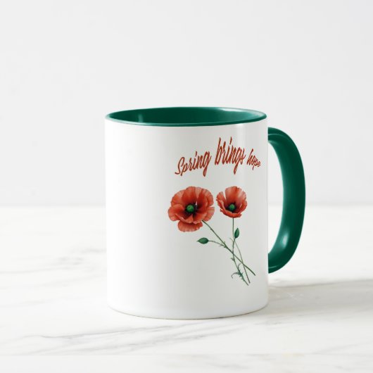 "Fleur d'espoir - Mug de fleurs du printemps" (Devant droit)