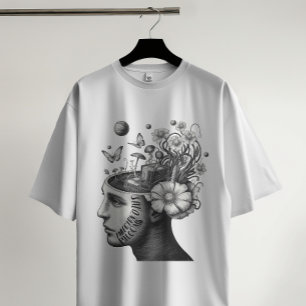 Fleur d'esprit - T-shirt tête de jardin surréalist