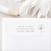 Fleur dessinée à la main - Étiquette d'adresse de  (En situation)