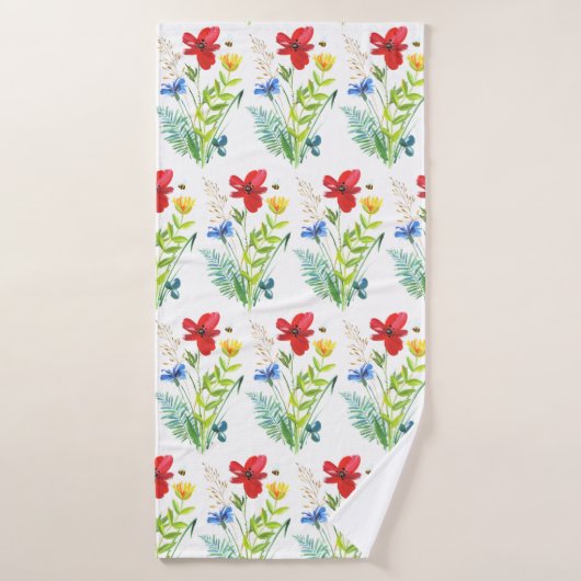 Fleur d'été Jardin Salle de bain serviette (Serviette de bain)