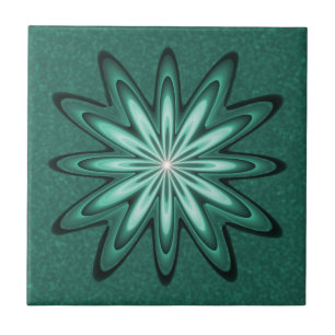 Fleur d'étoile de vert de mer sur le carreau de