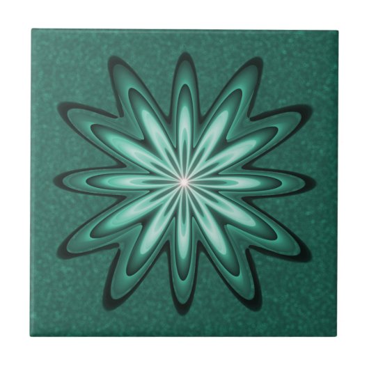 Fleur d'étoile de vert de mer sur le carreau de (Devant)