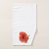 Fleur d'Hibiscus Orange Florale Tropicale (Serviette à main)