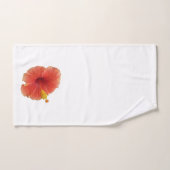 Fleur d'Hibiscus Orange Florale Tropicale (Serviette à main)