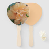Fleur d'hibiscus orange sur un éventail à main (Devant et derrière)