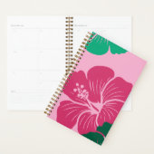 Fleur d'Hibiscus Rose Chaud avec Feuilles Vertes (Devant avec enveloppe)