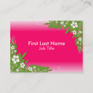 Fleur d'hibiscus rose coutume cartes de visite