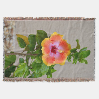 Fleur d'Hibiscus rose orange Jeter la couverture