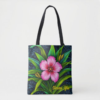 Fleur d'Hibiscus Rose - Sac fourre-tout Tropical E