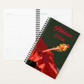 Fleur d'Hibiscus rouge tropical sur noir personnal (Devant avec enveloppe)