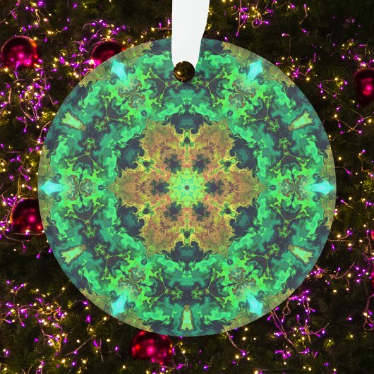 Fleur d'hippie psychédélique orange et verte