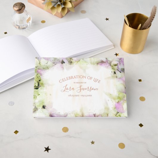 Fleur d'Hydrangée presque rose Fête de la vie (Recto ouvert)