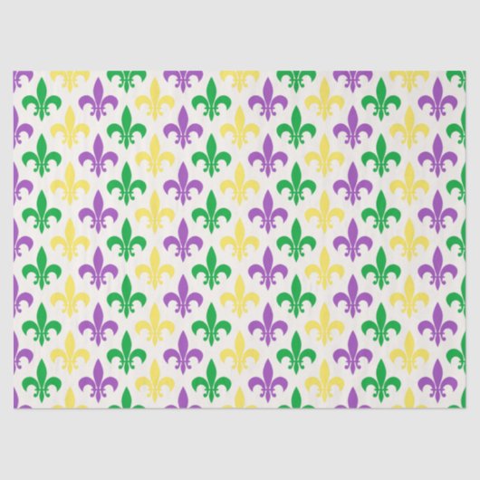 Fleur-di-lis in de kleuren van Mardi Gras Tissuepapier (Voorkant)