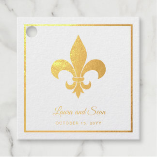 Fleur-di-lis of Gold Foil bruiloft decor Bedankjes Labels