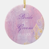 Fleur di Lys Damask 2 Blauw - Ornament (Voorkant)