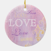 Fleur di Lys Damask 2 Blauw - Ornament (Achterkant)