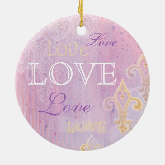 Fleur di Lys Damask 2 Blauw - Ornament (Achterkant)