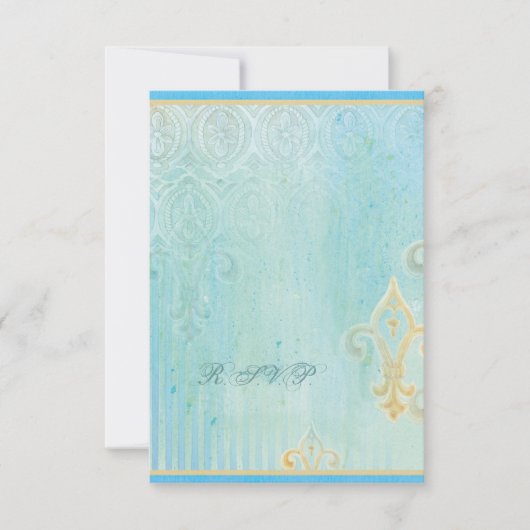 Fleur di Lys Damask 2 - Carte de réponse RSVP de m (Devant)