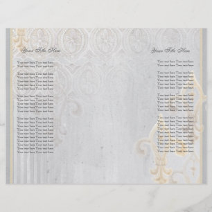 Fleur di Lys Damask 2 Gray Wedding Invitation