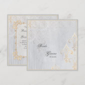 Fleur di Lys Damask 2 Gray Wedding Invitation Kaart (Voorkant / Achterkant)