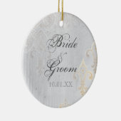 Fleur di Lys Damask 2 Grey - Ornement Mariage (Droite)