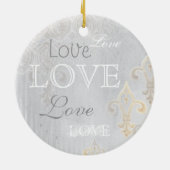 Fleur di Lys Damask 2 Grey - Ornement Mariage (Dos)