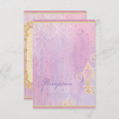 Fleur di Lys Damask 2 - Huwelijksreactiekaart RSVP Kaartje (Voorkant / Achterkant)