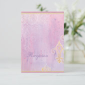 Fleur di Lys Damask 2 - Huwelijksreactiekaart RSVP Kaartje (Staand voorkant)