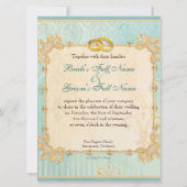 Fleur di Lys Damask 2 - Weddensuitnodiging Kaart (Achterkant)