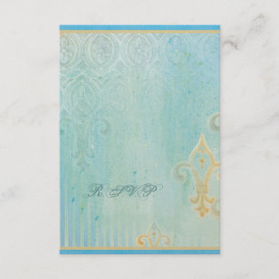 Fleur di Lys Damask 2 - Wedding RSVP-reactiekaart RSVP Kaartje