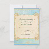 Fleur di Lys Damask 2 - Wedding RSVP-reactiekaart RSVP Kaartje (Achterkant)