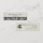 Fleur di Lys Damask Black Visitekaartjes (Voorkant / Achterkant)