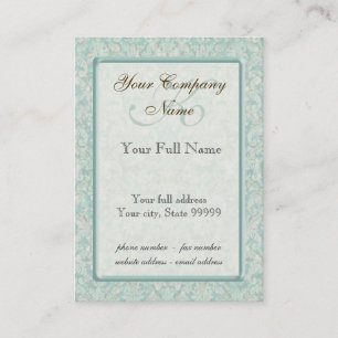 Fleur di Lys Damask Blue en Brown Visitekaartjes