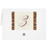 Fleur di Lys Damask - Brown 3 Cartes Numéro de Tab (Dos Horizontal)