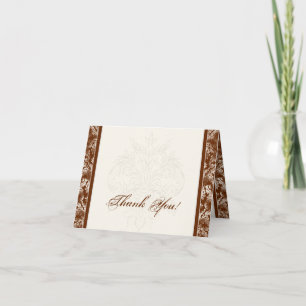 Fleur di Lys Damask - Bruin bedankje Kaarten