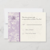 Fleur di Lys Damask - Carte de réponse Lilac (Devant)