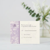 Fleur di Lys Damask - Carte de réponse Lilac (Debout devant)