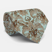 Fleur di Lys Damask - cravate de l'usage d'hommes (Roulé)