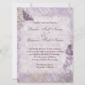 Fleur di Lys Damask - Faire-part de mariage violet (Dos)