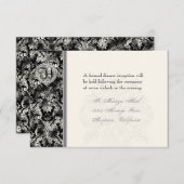 Fleur di Lys Damask - Invitation à la réception no (Devant / Derrière)