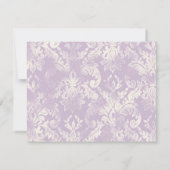Fleur di Lys Damask - Lila reactiekaart RSVP Kaartje (Achterkant)