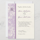 Fleur di Lys Damask - Lilac Faire-part de mariage (Devant)