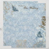 Fleur di Lys Damask - Mariage de papeterie (Devant / Derrière)