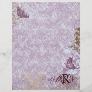 Fleur di Lys Damask - Monogrammed Scrapbook-pagina